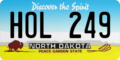 ND license plate HOL249