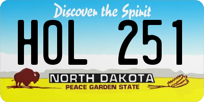 ND license plate HOL251