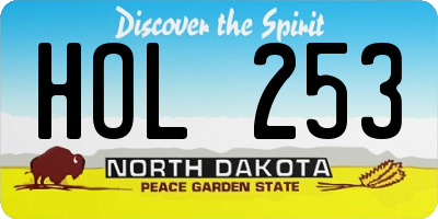 ND license plate HOL253