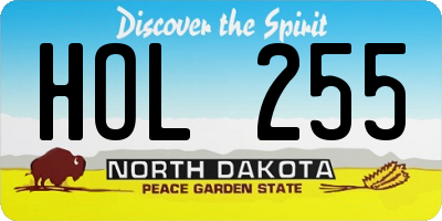 ND license plate HOL255