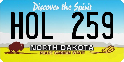 ND license plate HOL259