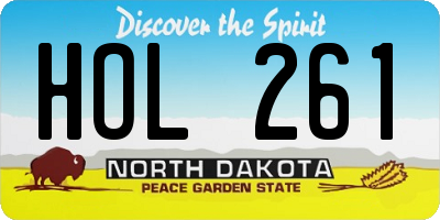 ND license plate HOL261
