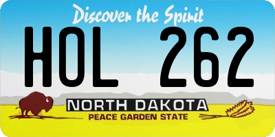 ND license plate HOL262