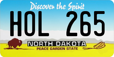 ND license plate HOL265