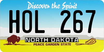 ND license plate HOL267