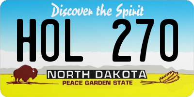ND license plate HOL270