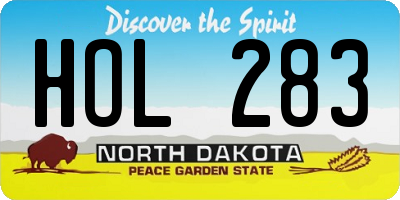ND license plate HOL283
