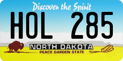 ND license plate HOL285
