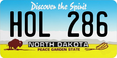 ND license plate HOL286
