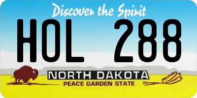 ND license plate HOL288