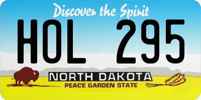 ND license plate HOL295