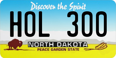 ND license plate HOL300