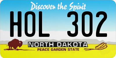 ND license plate HOL302