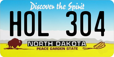 ND license plate HOL304