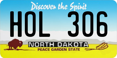 ND license plate HOL306