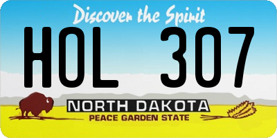 ND license plate HOL307