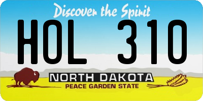 ND license plate HOL310