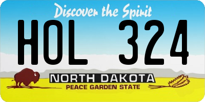 ND license plate HOL324