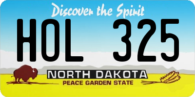 ND license plate HOL325