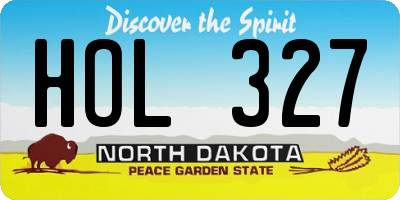 ND license plate HOL327