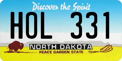 ND license plate HOL331