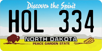 ND license plate HOL334