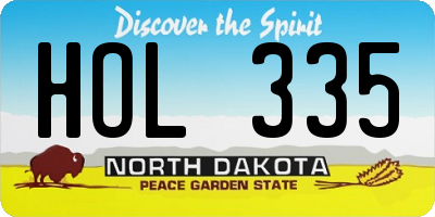 ND license plate HOL335