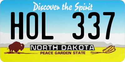 ND license plate HOL337