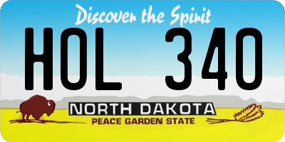 ND license plate HOL340