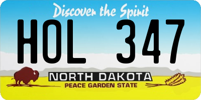 ND license plate HOL347