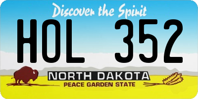 ND license plate HOL352