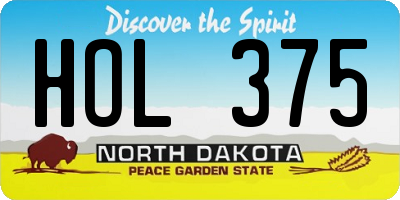 ND license plate HOL375