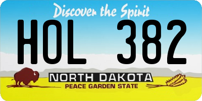 ND license plate HOL382