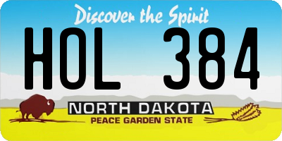 ND license plate HOL384