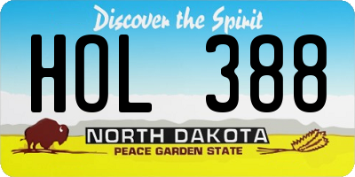 ND license plate HOL388