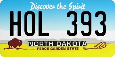 ND license plate HOL393