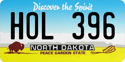 ND license plate HOL396
