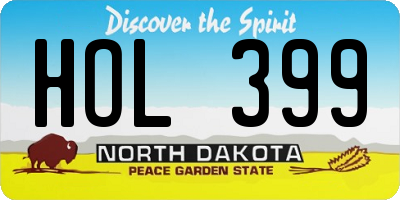 ND license plate HOL399