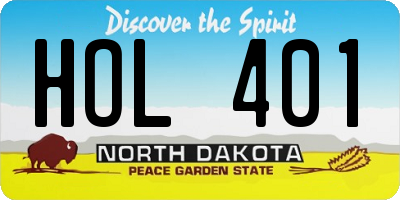 ND license plate HOL401