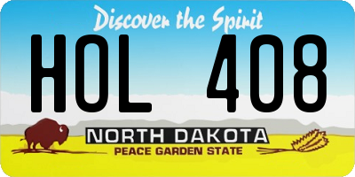 ND license plate HOL408