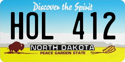 ND license plate HOL412