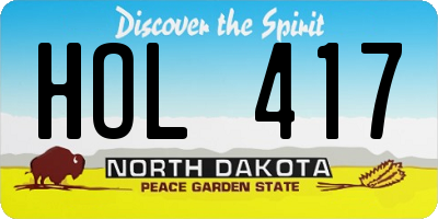 ND license plate HOL417