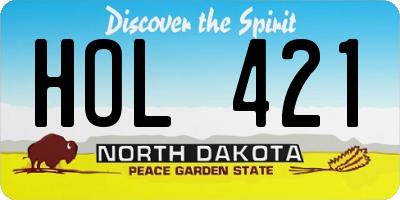 ND license plate HOL421