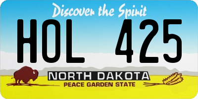 ND license plate HOL425