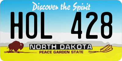ND license plate HOL428