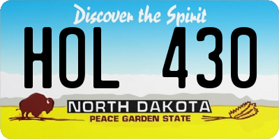 ND license plate HOL430