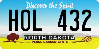 ND license plate HOL432