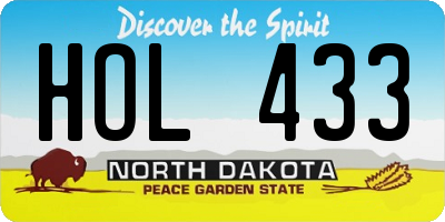 ND license plate HOL433
