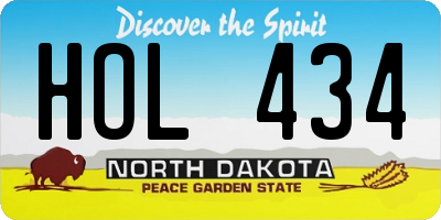 ND license plate HOL434