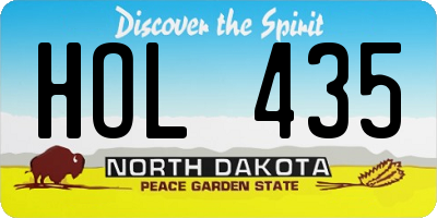 ND license plate HOL435